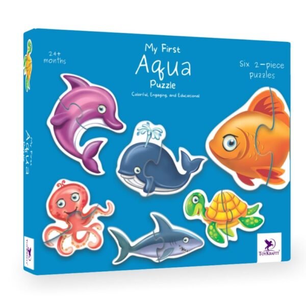 TOYKRAFTT Chunky Infant Floor Puzzle Toy, 2 Piece Puzzles, Puzzles for Kids Age of 2-3 Years, Educational Toys, My First Aquatic Animal Puzzle