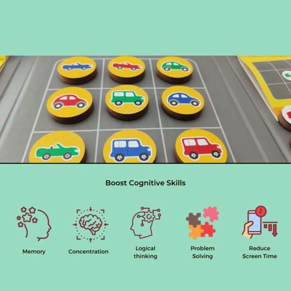 Mind Game Brain 5 Year Old Educational Toys, Gift for Boys Girls Age of 5 to 7 Years Old, Magnalogix Magnetic Games for Kids, Parking Lot Junior - Image 6