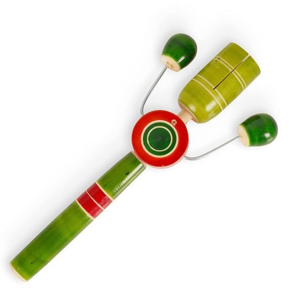 Wooden TIK TIK Rattle Pack of 1 - Colourful Musical Instrument Rattle Toy for Baby and Kids (0-3 Years) - Non-Toxic, Hold and Shake Toy - Discover Sounds, Develops Sensory Skills