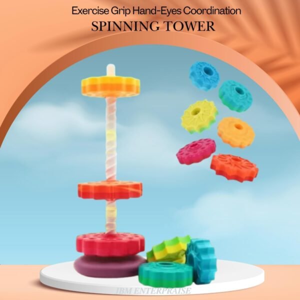 Spin & Stack Gear Toy for Kids – Unbreakable Spinning Tower with Colorful Rings | Motor Skills & Sensory Development | Montessori Baby Toy for Kids Great Gift - Image 5