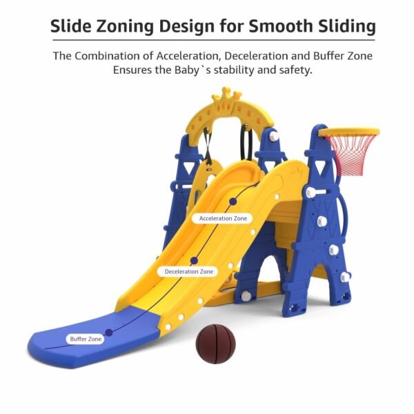 Amazon Brand - Solimo 3-in-1 Garden Castle Slide & Swing for Indoor & Outdoor Use | for Kids 2-8 Years Old | Safe & Fun | Ideal for Boys & Girls | Toy for Kids | Easy Assembly, Multicolor - Image 6