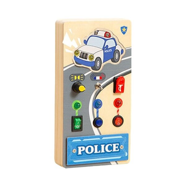 Toy Montessori Wooden Busy Board Sensory Toy for Boys Girls Toddlers 1+ Year Old Police - Image 6