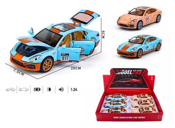 Compatible for 1:24 Porsche Panamera Toy Car Model, Diecast Collectible Pull Back Model Car with Sound and Light, Toy Gift Vehicles for Adults Kids Boys Girls?Pink?