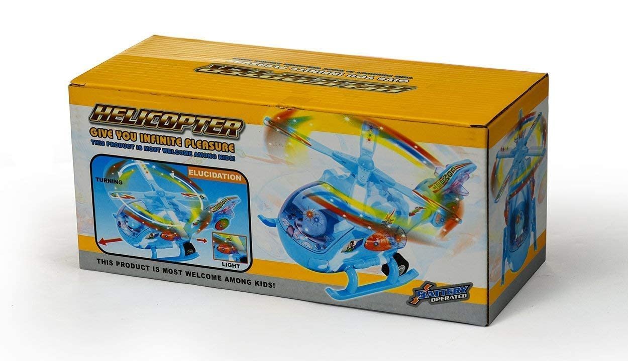 Musical and 3D LED Lights Helicopter Toy for Boys Girls |360 Degree Rotation Aeroplan Vehicle Toys for 2-5 Year Boy Girl Kids and Children(Large) - Image 3