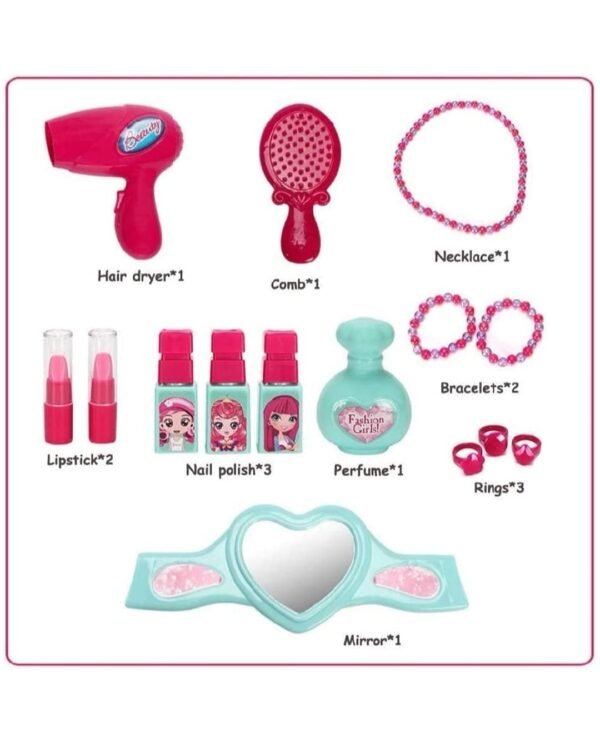 Vikas Gift Gallery Makeup Set for Girls | Lightweight Portable Plastic Suitcase Kit | Ideal for 3+ Years Kids | Non-Toxic | Kid-Friendly - Image 5