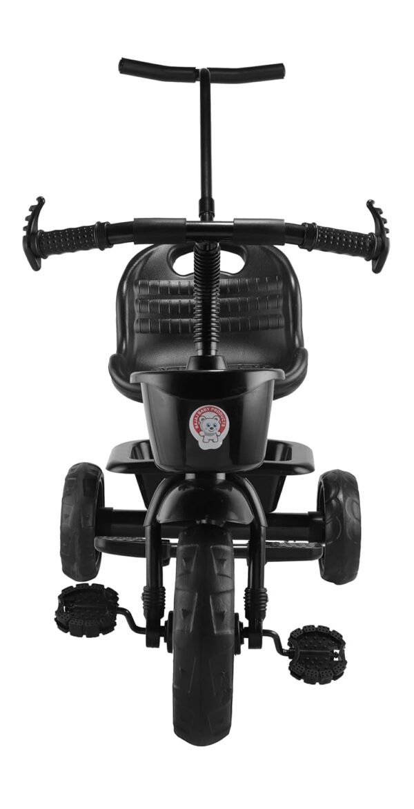 Pluto Lite Tricycle for Kids | Cycle for Kids 1-4 Years | Baby Cycle | Bicycle for Kids with Storage Basket, Cushion Seat and Seat Belt TZ-548 (Black) - Image 2