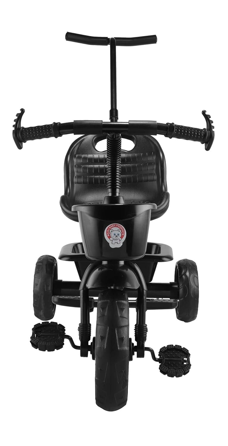 Pluto Lite Tricycle for Kids | Cycle for Kids 1-4 Years | Baby Cycle | Bicycle for Kids with Storage Basket, Cushion Seat and Seat Belt TZ-548 (Black) - Image 2