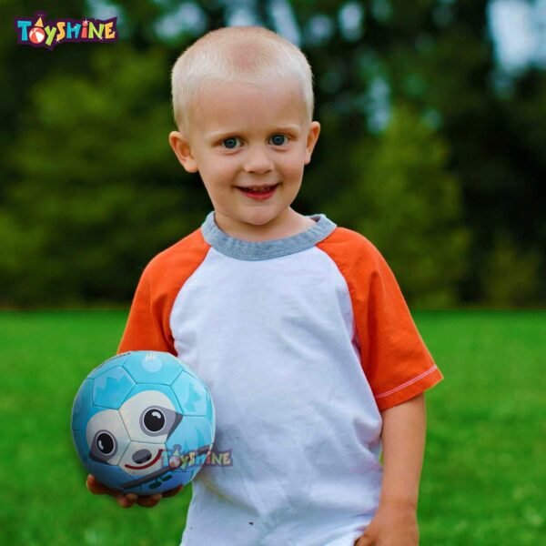 Toyshine Edu-Sports Kids Football Soccer Educational Toy Ball, Size 3, 4-8 Years Kids Toy Gift Sports, Sloth (Blue) - Faux Leather - Image 5