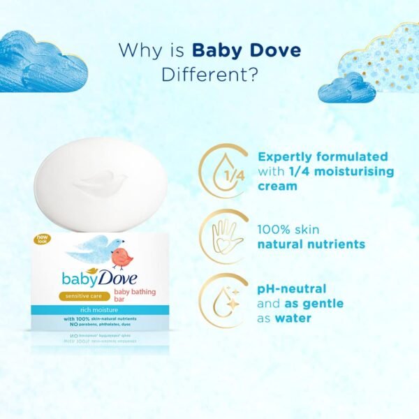 Baby Dove Rich Moisture Bathing Bar, 75g - Image 4