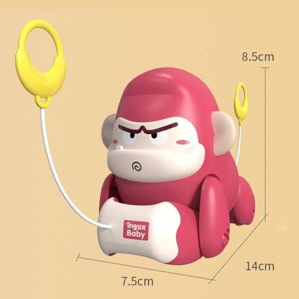 Toy Pull Along Toy Creative Monkey Shape Toy Monkey Pull Toy for 0-6 Years Old Brown - Image 3