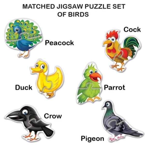 TOYKRAFTT Chunky Infant Floor Puzzle Toy, 2 Piece Puzzles for Kids Age of 2-3 Years, Animal Puzzles for Boys Girls, Educational Toys My First Birds Puzzle - Image 6