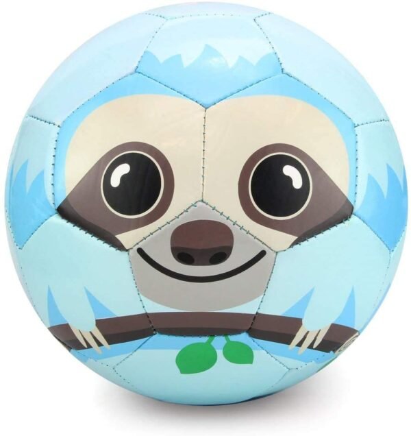 Toyshine Edu-Sports Kids Football Soccer Educational Toy Ball, Size 3, 4-8 Years Kids Toy Gift Sports, Sloth (Blue) - Faux Leather