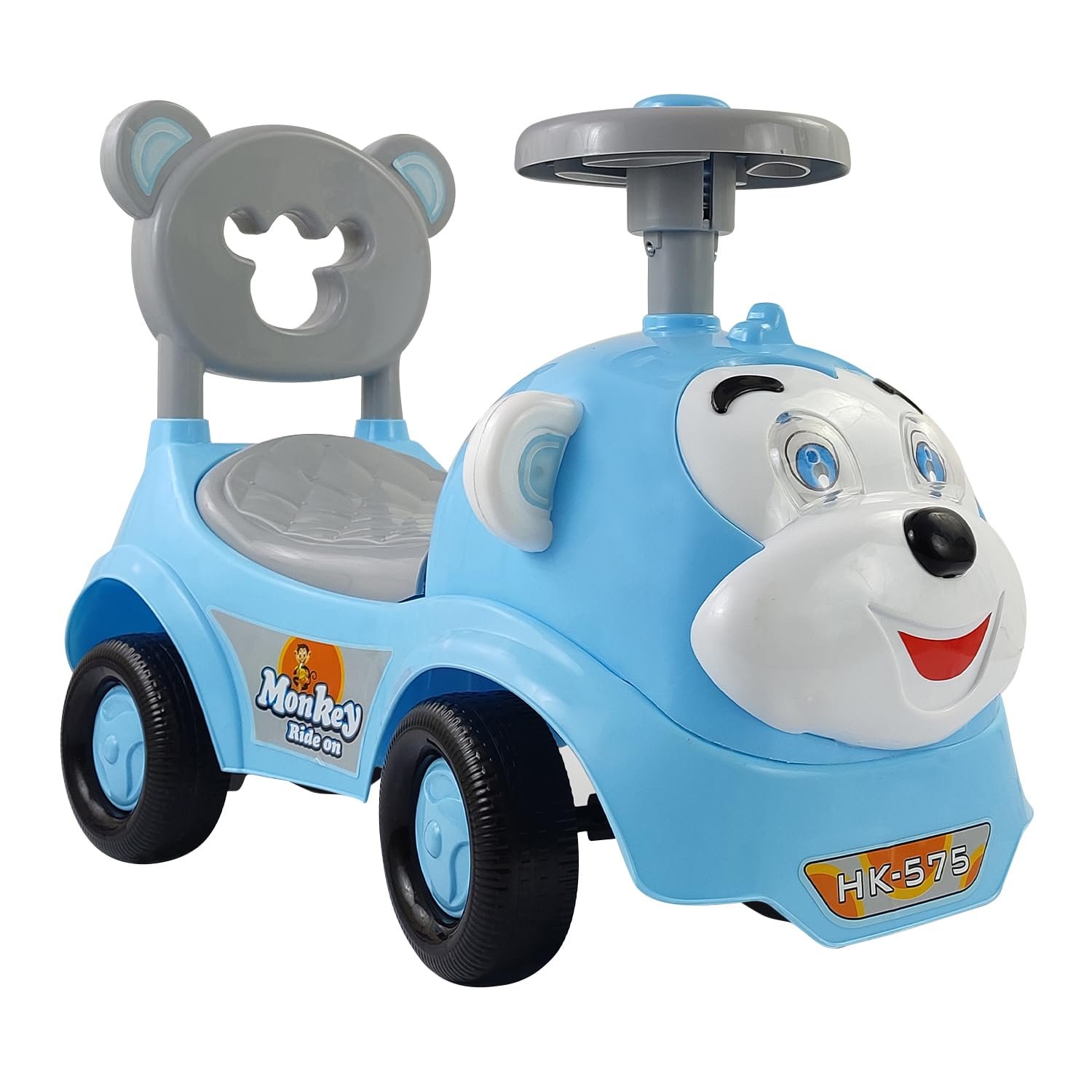 Dash Monkey Ride On for Kids, Baby Car, Ride On for Kids 2 Years+, Push Car for Baby with Backrest and Under Seat Storage Utility Box for Toys (Capacity 20kg | Blue)