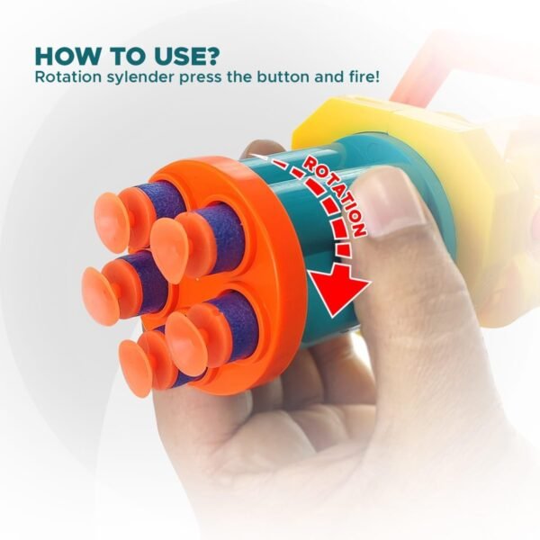 Toy Cloud DartX Storm Soft Bullet Gun for Kids Dart Blaster Toy Gun with Safe Foam Bullets Ideal for Boys Ages 8-14 Years Fire 5 Darts with Rotate The Barrel with 5 Soft Foam Darts - Image 5