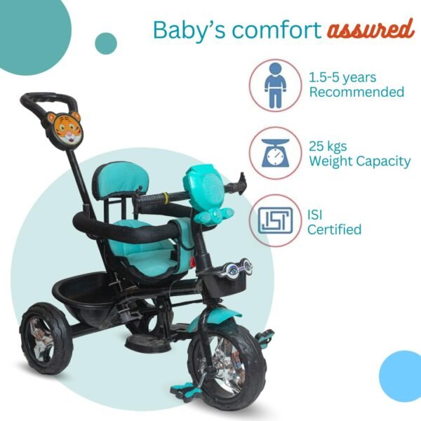 Tricycle for Kids Double Basket Storage | Tricycle with Parent Control | Tricycle for Baby boy or Baby Girl Kids trikes or Toddler Tricycle for 1-4 Years Kids - Image 3