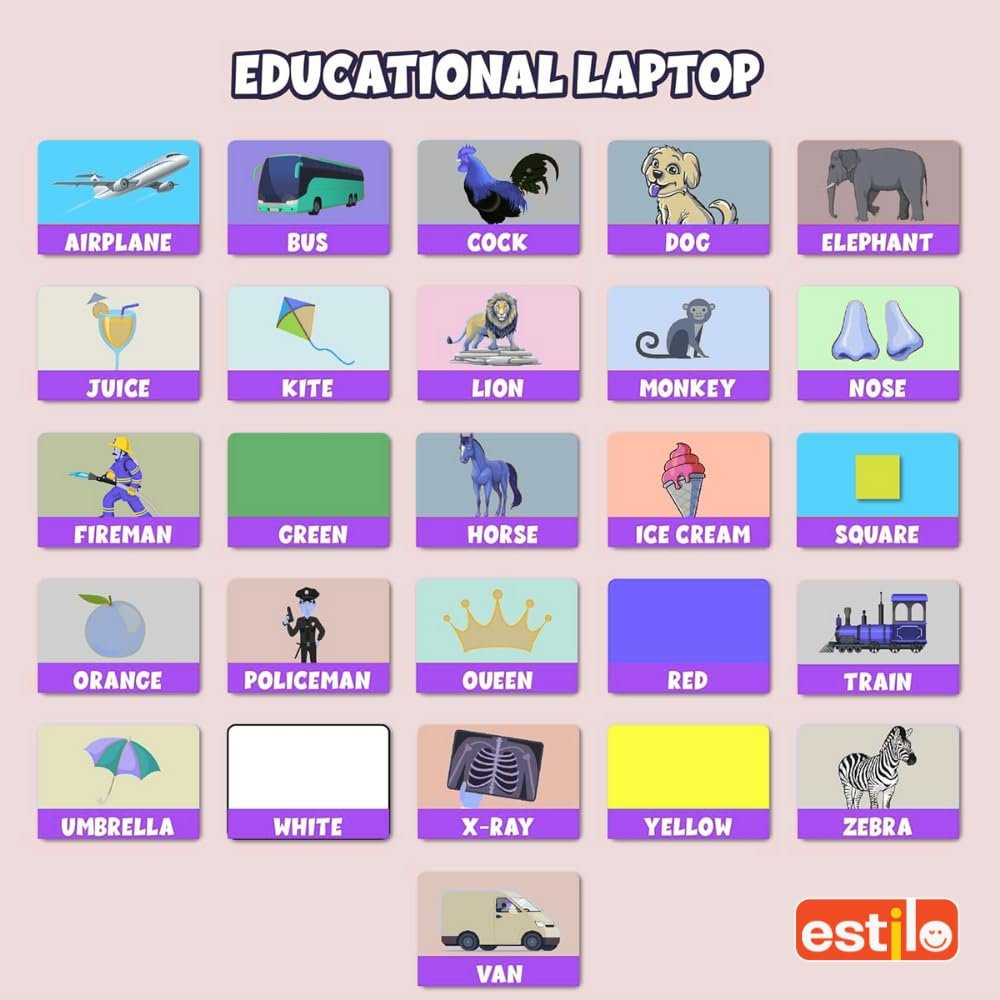 Estilo Kids Laptop Toy for Learning Numbers & Alphabets | Educational Computer Activity Toy for Kids Age 2-6 Years | Baby Laptop Toy with Fun Activities, Sound, and Music -Blue - Image 4