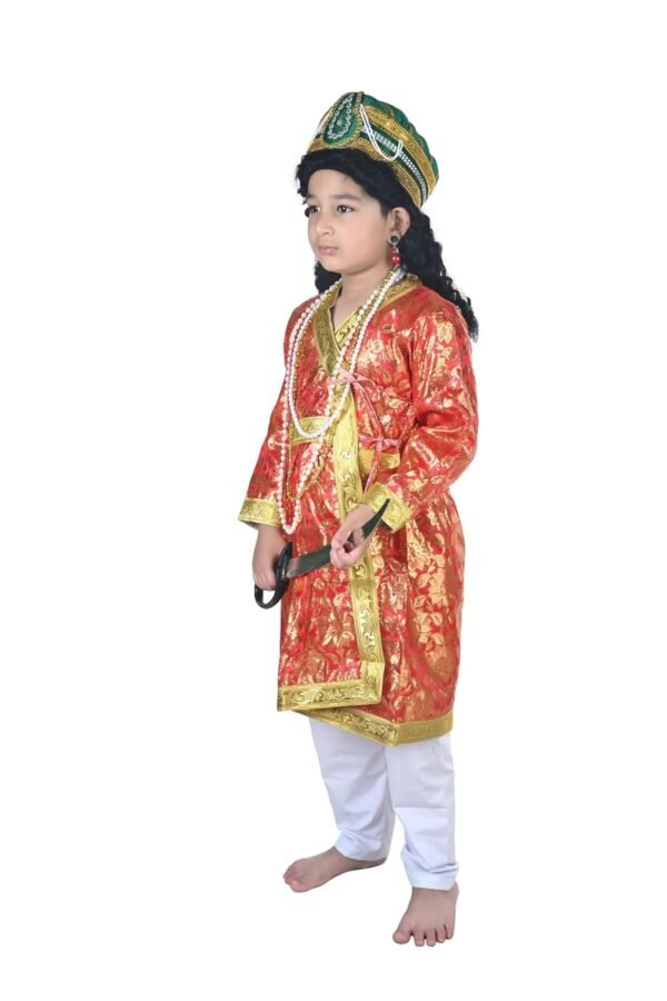 BookMyCostume Mughal Emperor Sultan with Wig & Sword Kids Fancy Dress Costume for Boys & Men 7-8 Years - Image 4