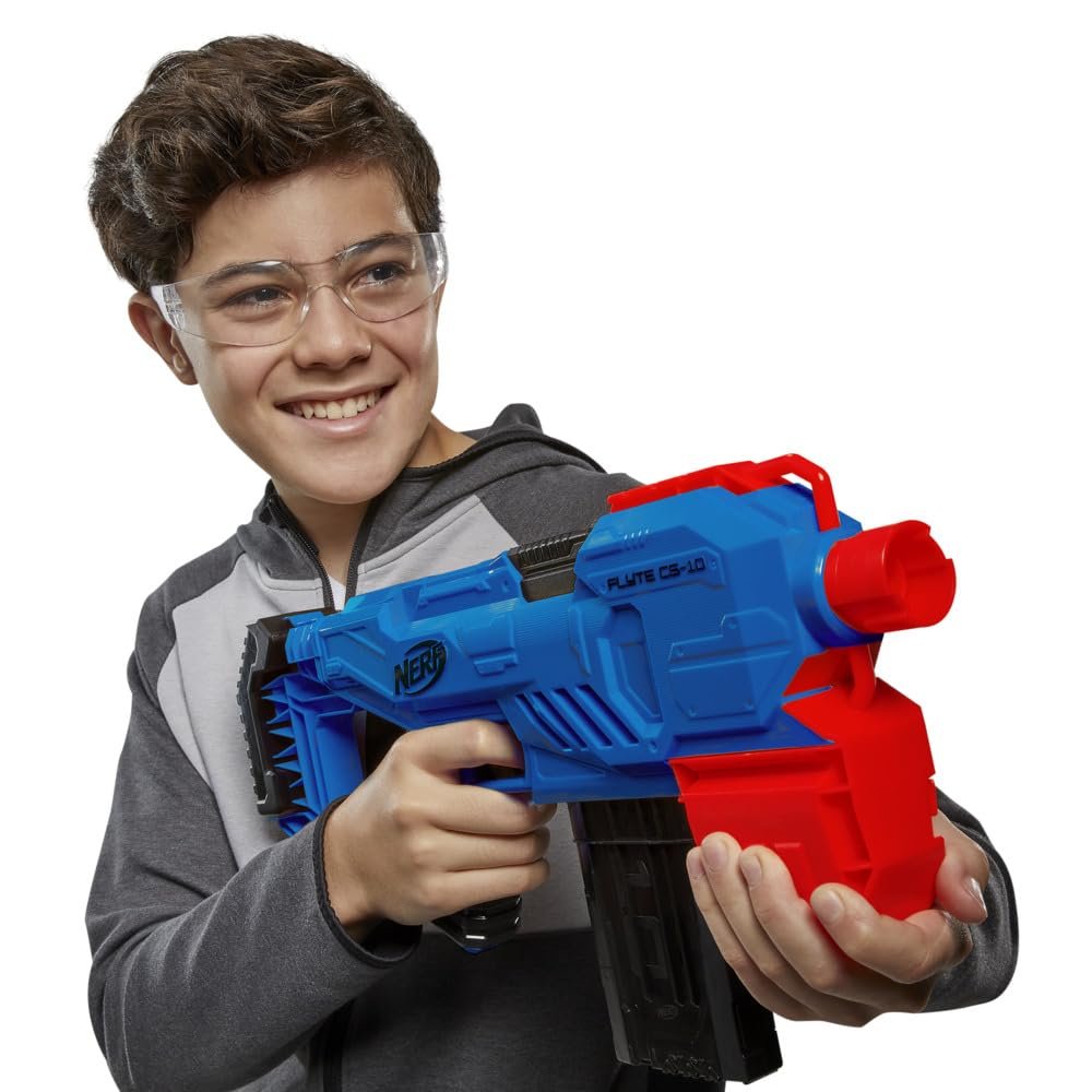 Nerf Alpha Strike Flyte Cs-10 Motorised Blaster 10-Dart Clip-Fed Blasting 20 Official Nerf Elite Darts Toys for Kids, Teens, Adults, Toys for Boys & Girls,Multicolor - Image 5