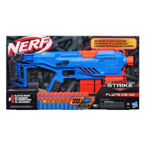 Nerf Alpha Strike Flyte Cs-10 Motorised Blaster 10-Dart Clip-Fed Blasting 20 Official Nerf Elite Darts Toys for Kids, Teens, Adults, Toys for Boys & Girls,Multicolor - Image 4