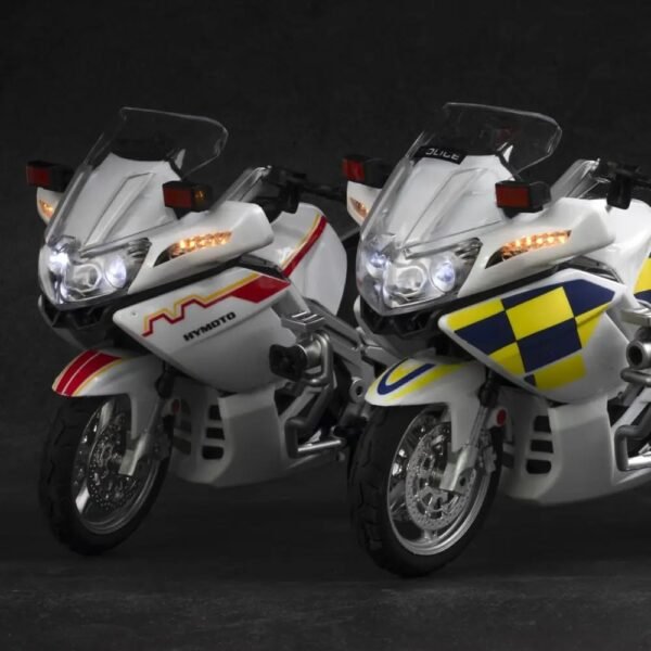 Police Motorcycle Toy - Pull Back Motorcycle Toys, Tiny Gift with Music Lighting, Latte Motorcycles Toy for Kids Boys Age 3-8 Year Old [New] (1:12 National Guard 650G Escort-White) - Image 5