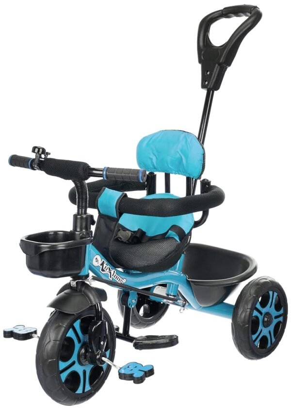 Tricycle for Kids with Comfy Seat - The Parent\'s Choice for 1-5 Years Old, 30kg Max, Luxurious & Durable Trike. Advanced Parental Control Handle and Safety Belt, Blue