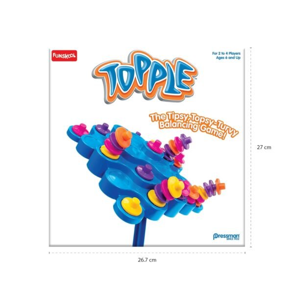 Funskool Topple, Strategy Game, Board Game for kids, Adults, Families, Educational, Fun, 2 to 4 Players, Family Fun, Learning Activity Toy for Childrens, Gift Set for Kid, Ages 6+ Years - Image 2