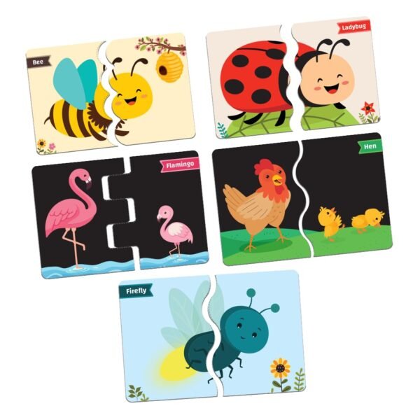 Birds & Insects Puzzle for Kids 2 3 4 5 Years | Educational 2 Piece Puzzle for Memory & Motor Skills | Return & Birthday Gifts for Boys & Girls - Image 2