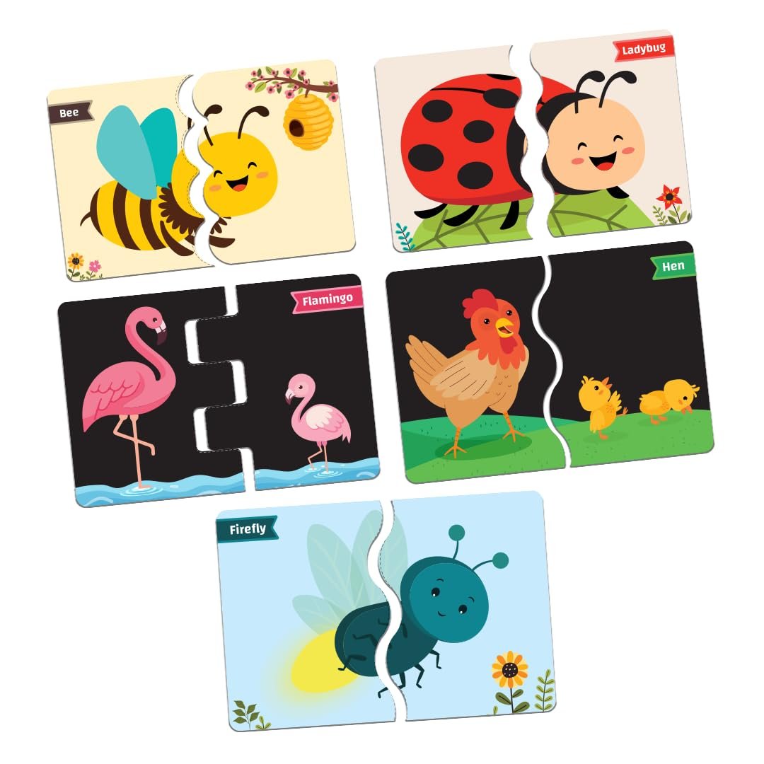 Birds & Insects Puzzle for Kids 2 3 4 5 Years | Educational 2 Piece Puzzle for Memory & Motor Skills | Return & Birthday Gifts for Boys & Girls - Image 2