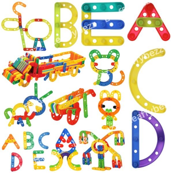 Building Blocks for Kids 3-5 Years - Educational Toys With Wheel, Block Game, Bricks Set (Approx 100 Piece) UC Smart Patchwork Block