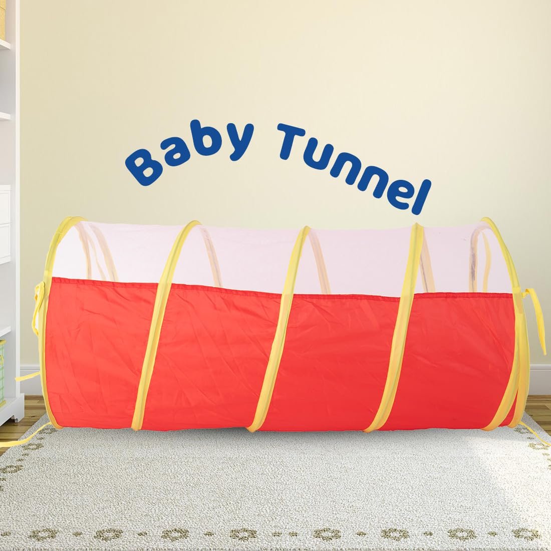 BUMTUM Baby Tunnel 3-in-1 Hide & Seek Ball Pool Tunnel for Kids 1-5 Years Girls | Boys Toddlers Ball Pit Foldable Tent House for Kids Activity Indoor Outdoor Toys - Balls Not Included - Image 5