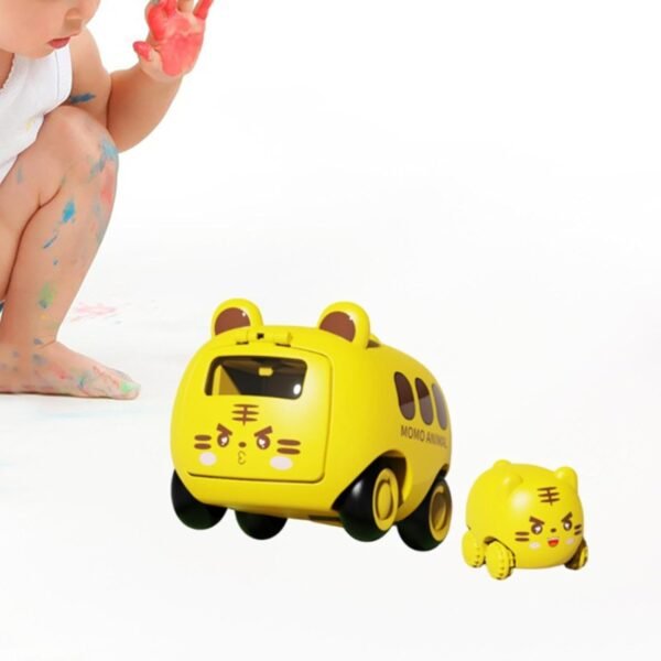 Toy Baby Press Car Interactive Cartoon Inertia Bus for Children Kids 1+ Year Old Yellow - Image 2