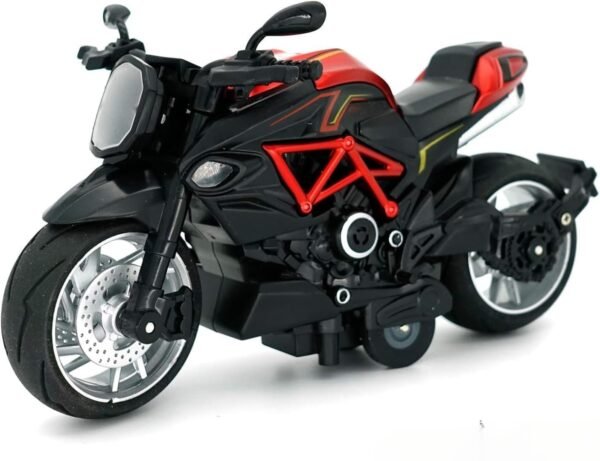 Sport Motorcycle Toy Pull Back Motorcycle Toys with Music Lighting Latte Motorcycles Toy for Kids Boys Age 3-8 Years Old
