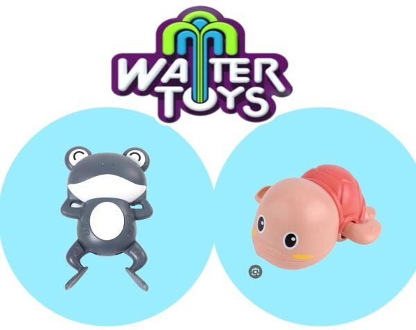 COSMOBABY Premium (Turtle & Frog Combo) Bath Toys, Cute Swimming Bath Toys for Toddlers 1-3, Floating Wind Up Toys for 1-5 Year Old Boy Girl, New Born Baby Bathtub Water Toys, Proudly Made in India
