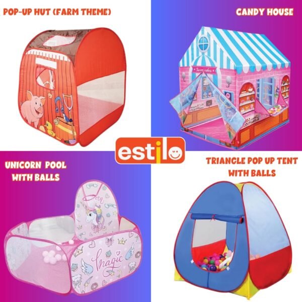 Estilo Large Ball Pit Play Tent with Basketball for Toddlers 30 Balls Pits Tent for Toddlers Playhouse Baby Crawl |Ball Pool for 1-5 Years Kids - Image 5