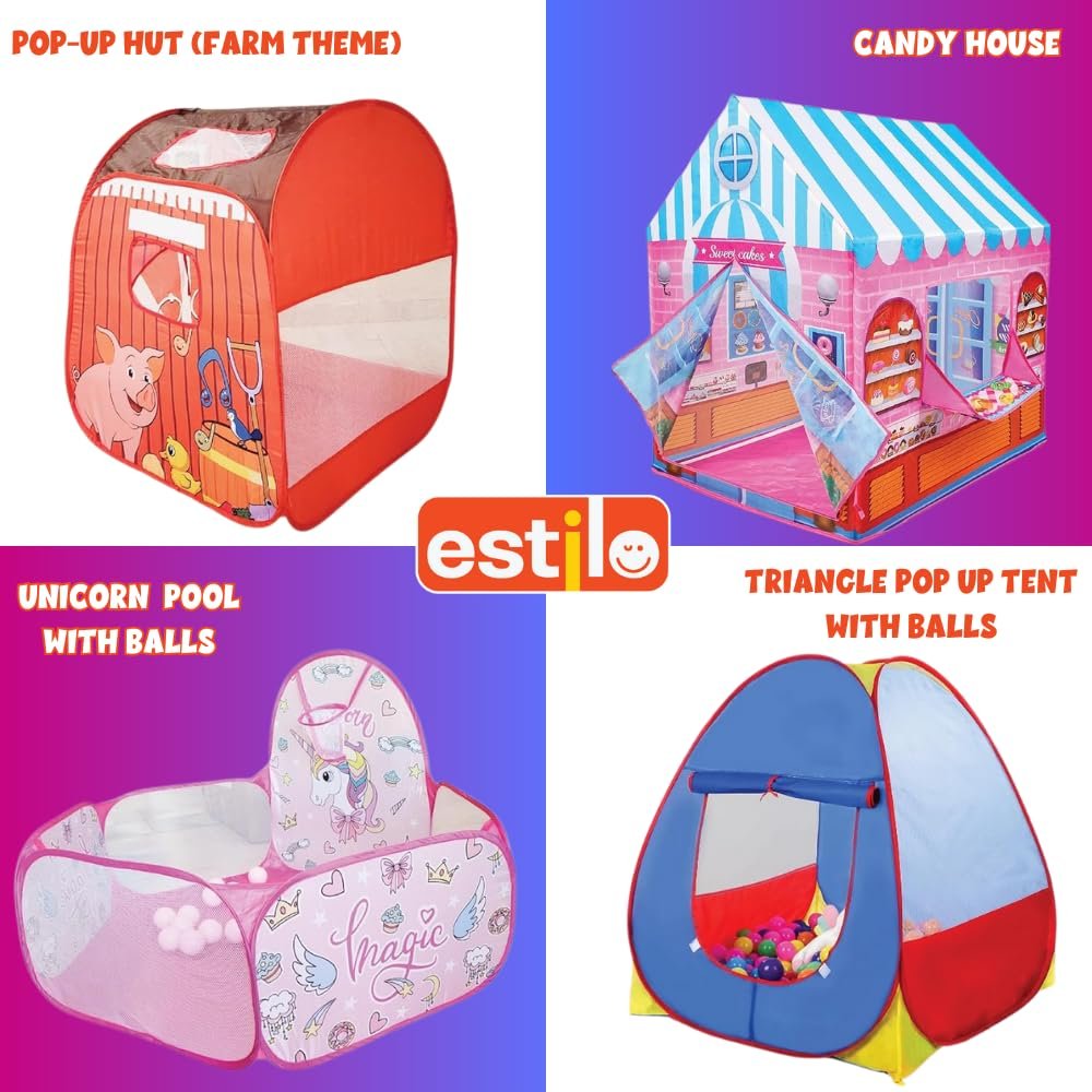 Estilo Large Ball Pit Play Tent with Basketball for Toddlers 30 Balls Pits Tent for Toddlers Playhouse Baby Crawl |Ball Pool for 1-5 Years Kids - Image 5