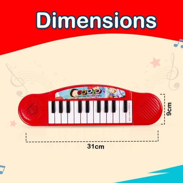 Gooyo GY3716 Battery Operated Multi-Functional Portable Organ/Piano/Keyboard Musical Toy for Kids/Babies/Girls/Boys/Gifts | Red Color, Power Source: 2xAA Battery (Not Included) - Image 2