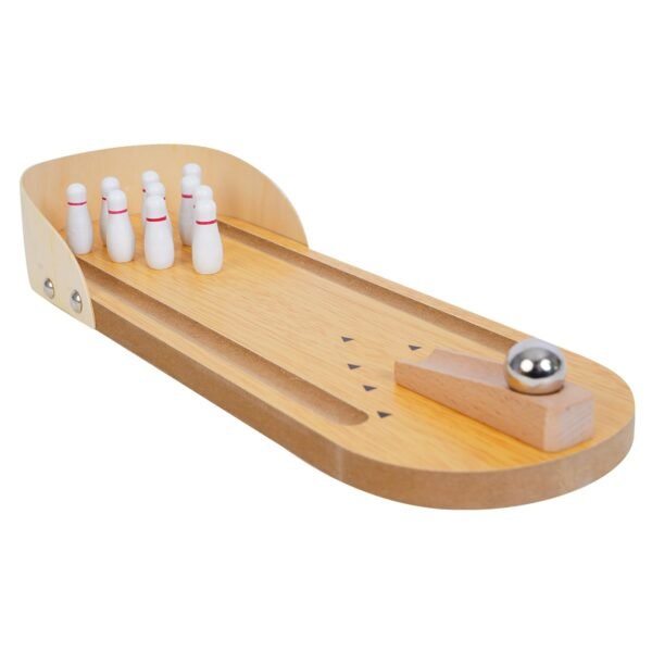BUFACK Wooden Bowling Set for Kids 2-5 Years - Indoor Game Toy With 10 Pins and Ball - Suitable for 3+ Year Old Boys