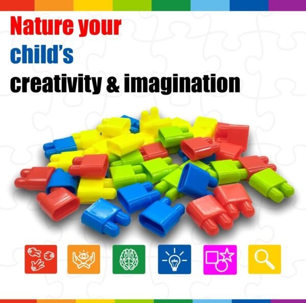 Kingwell 600+ Pcs Educational Toy for Kids Block Toy Set for Kids Bullet-Shaped Construction DIY Puzzle Plastic Assembly Stacking 3D Early Educational and Childhood Birthday Gift for Boys Girls 3-8 Years - Image 5