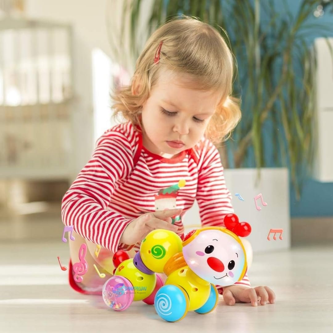 Caterpillar Press & Go Toy Musical,Crawling caterpillers Toys for 1 Year Old Girls Gifts with Music & Light, Press & Go Baby Toys 12+ Months 1st Birthday Gifts for Girls Boys,Multicolor - Image 2