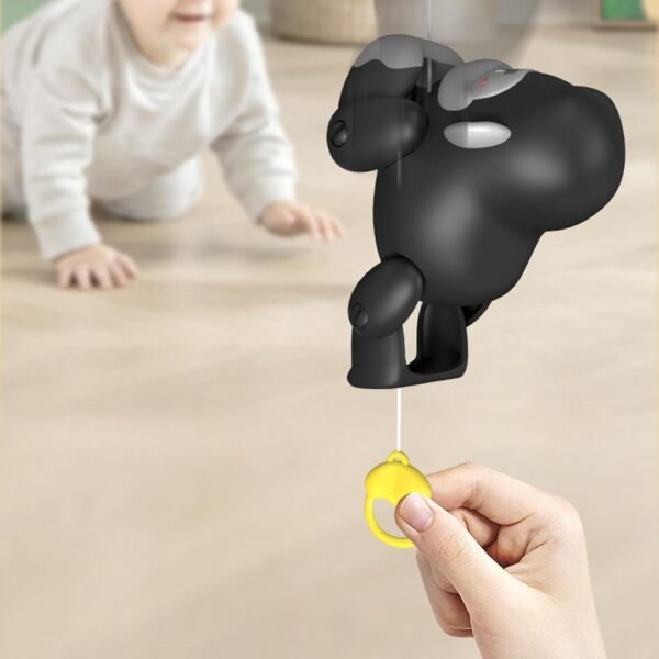 Toy Pull Along Toy Creative Monkey Shape Toy Monkey Pull Toy for 0-6 Years Old Brown - Image 2