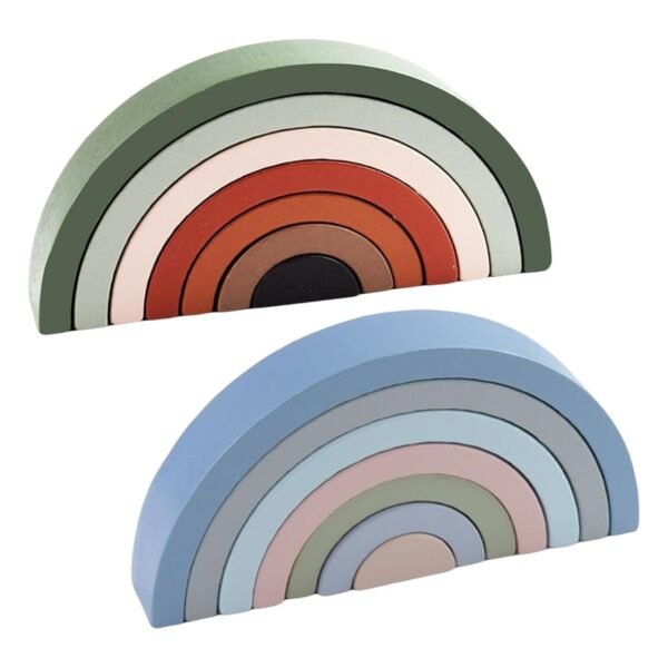 bnf® 7X Rainbow Stacking Toy for Boys Girls Kids Shape Matching Learning Green Baby | Toys for Baby | Developmental Baby Toys - Image 6