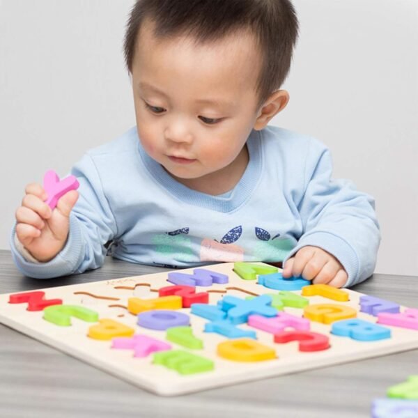 Wooden Learning Alphabets Board for Kids, Puzzle Toys for 2 Years Old Boys & Girls, Toddlers, Preschool Educational Learning Letter (Multicolor Game) - Image 4
