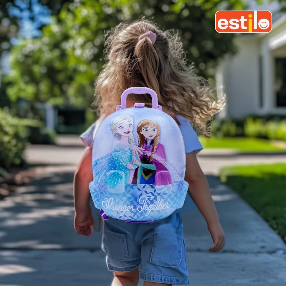 Estilo 2in1 Backpack Frozen Toy Kitchen Set for Girl | 22 Pack Kids Kitchen Pretend Toy with B/O Pretend Play Cooking Toy for 3+ Girls | Birthday Gift for Age 3-6 Year Olds - Image 2