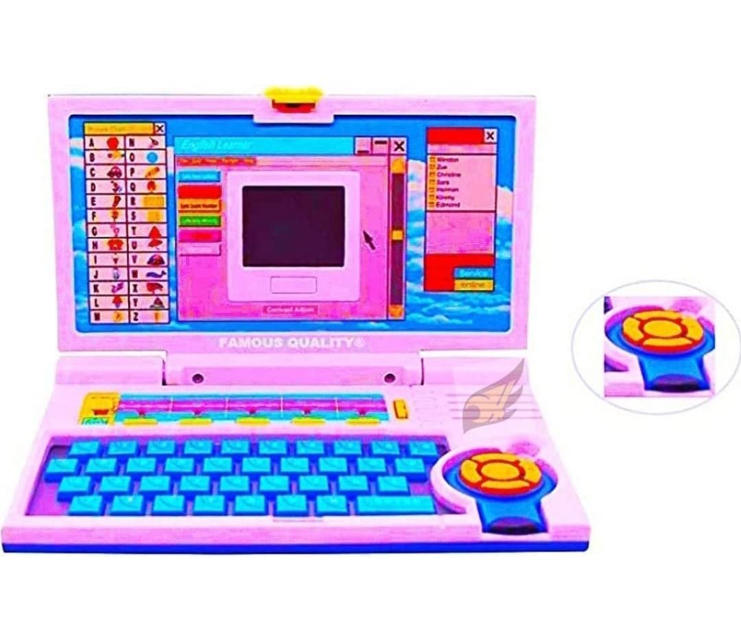 Famous Quality® 20 Kids Special Entertainment and Teaching Fun English Spelling Test Notebook Laptop Toy for Best Gift (Mouse Included) (Multi-Color)