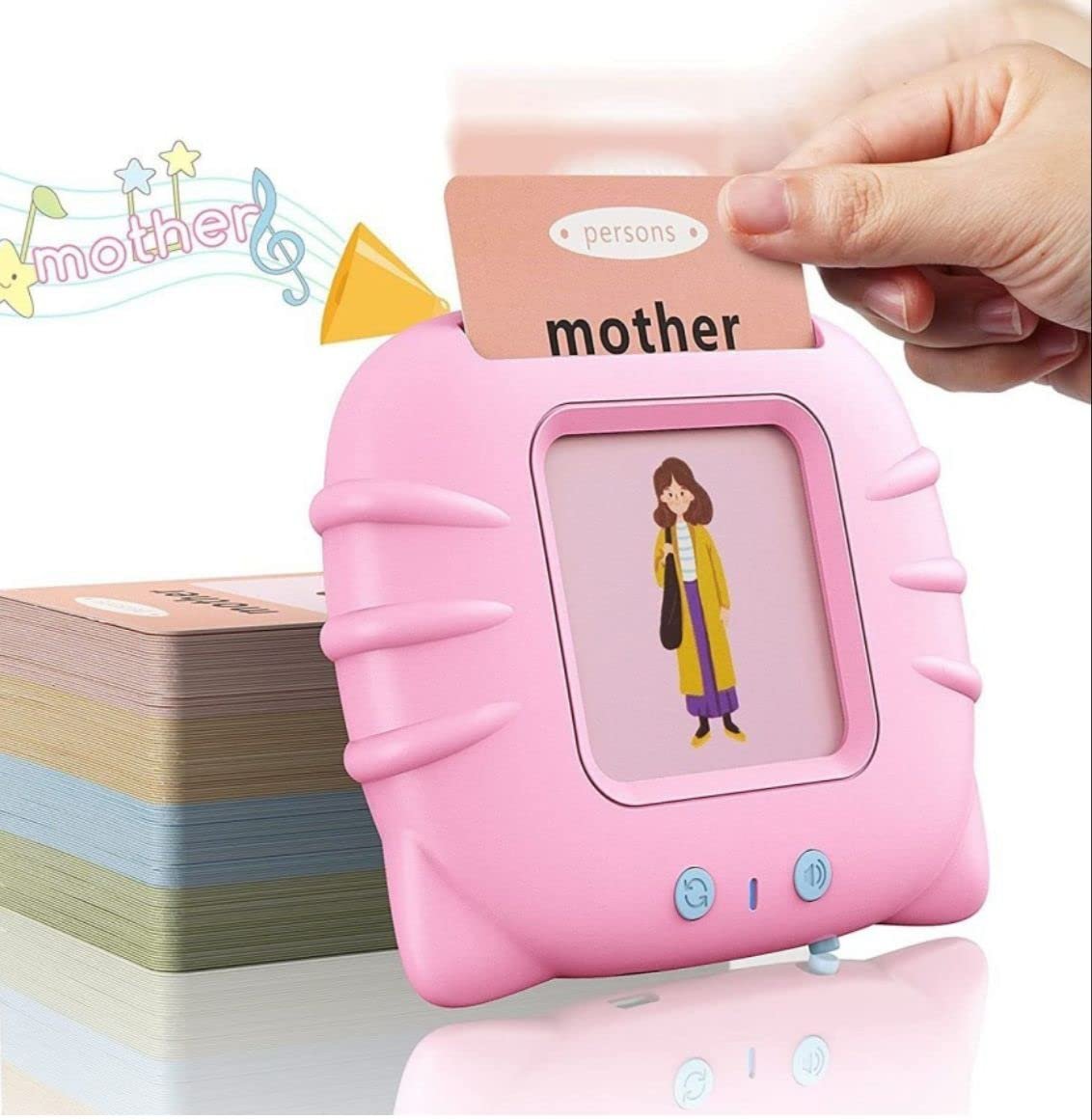 Camin Talking Cognitive_Skills Flash Card Learning Device Toy Early Learning 224 Words Sounds Music Playing Game - USB Rechargeable for Kids (1-6 Years) Toddlers Preschool Education (Random Color) - Image 6