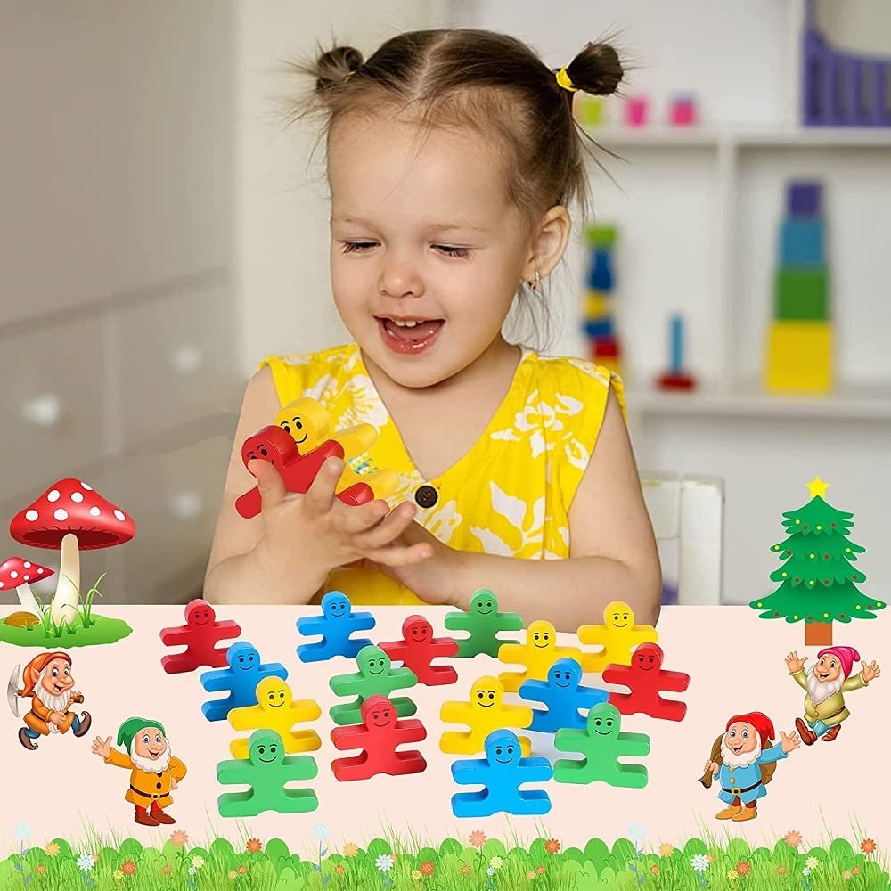 Little Mind Montessori Toys for 2 3 4 Year Old, 16pcs Wooden Building Blocks for Toddlers 1-3 Year Old Girls Boys Gifts, Stacking Blocks Sensory Toys for Kids Birthday Gifts Presents Age 2-4 - Image 2
