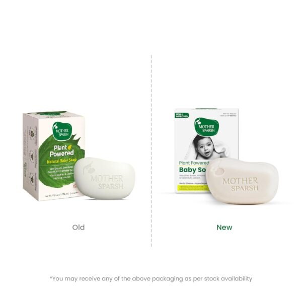 Mother Sparsh Plant Powered Natural Baby Soap - Pack of 2X75g | Hypoallergenic & Tear-Free Soap for Babies, Newborns - Image 2