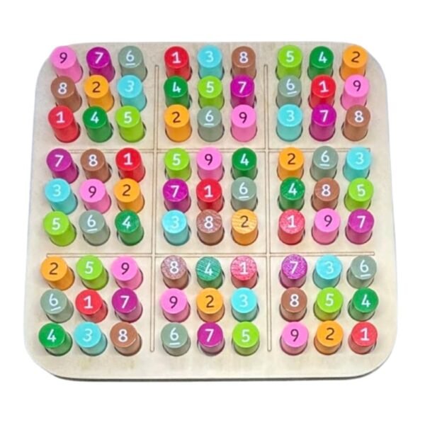 Colourful Wooden Sudoku Game | Fun Sudoku Puzzle Game Toy Challenge for 6+ Years | Educational Board Games for Primary School Kids | Math Brain Teaser Indoor Game Puzzle for Adults and Family