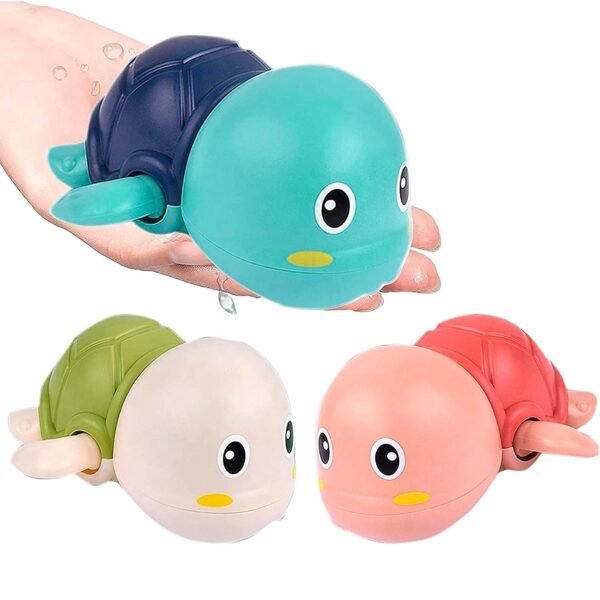 Kids Play Swimming Bath Toy,Wind Up Water Floating Turtle/Boat Toys,Bathtub Water Toys forToddlers Bathing Toys for Baby for 0-3 Years (Multi) (Turtle, 1) - Image 3