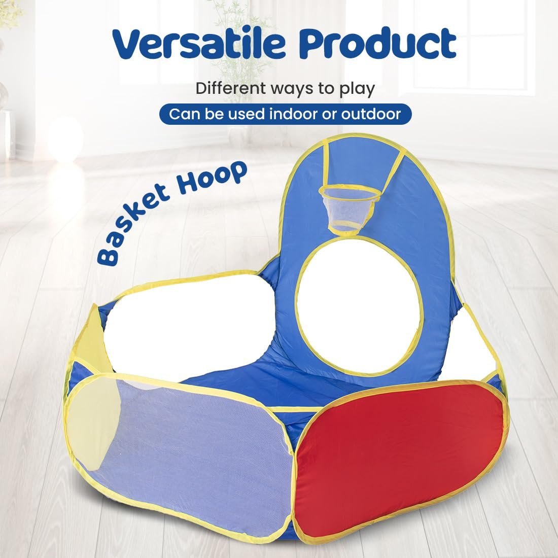 BUMTUM Baby Tunnel 3-in-1 Hide & Seek Ball Pool Tunnel for Kids 1-5 Years Girls | Boys Toddlers Ball Pit Foldable Tent House for Kids Activity Indoor Outdoor Toys - Balls Not Included - Image 4